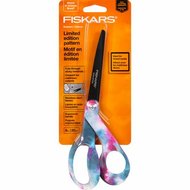 Fiskars Premier Bent Deco NonStick Scissors 8in Pink & Blue Tie Dye