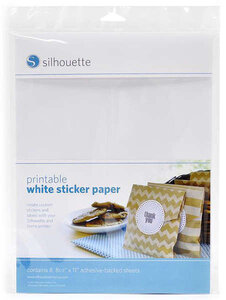 White Sticker Sheets 8pcs SILHOUETTE