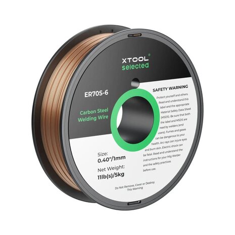xTool Fil de soudage en acier au carbone ER70S-6 1 mm, bobine de 5kg