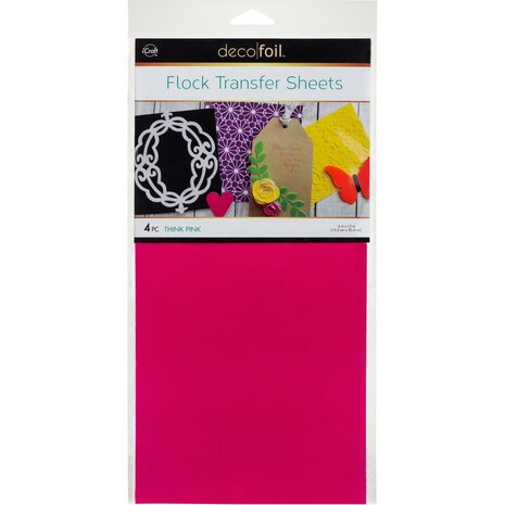 Think Pink Flock Transfer Sheets - iCraft Deco Foil