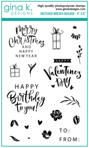 Sketched Wreath Builder (Clear Stamps) - Gina K Designs