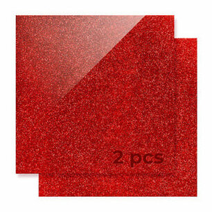 3mm Feuille Acrylique Rouge Pailleté 30x30cm (2x) - xTool